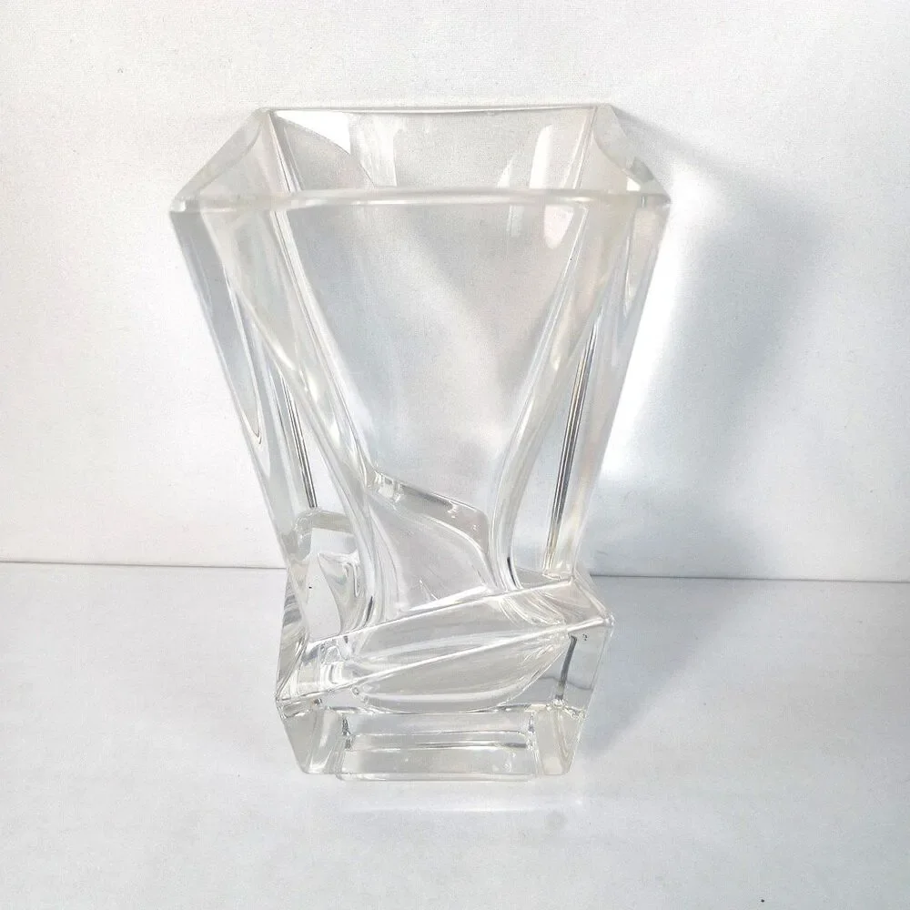 Vintage CRISTAL De SEVRES France Art Deco‎ MCM Vase Etched On Bottom